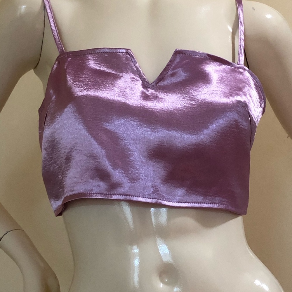 Boohoo Lilac Satin Bralet top, Size U.K. 12